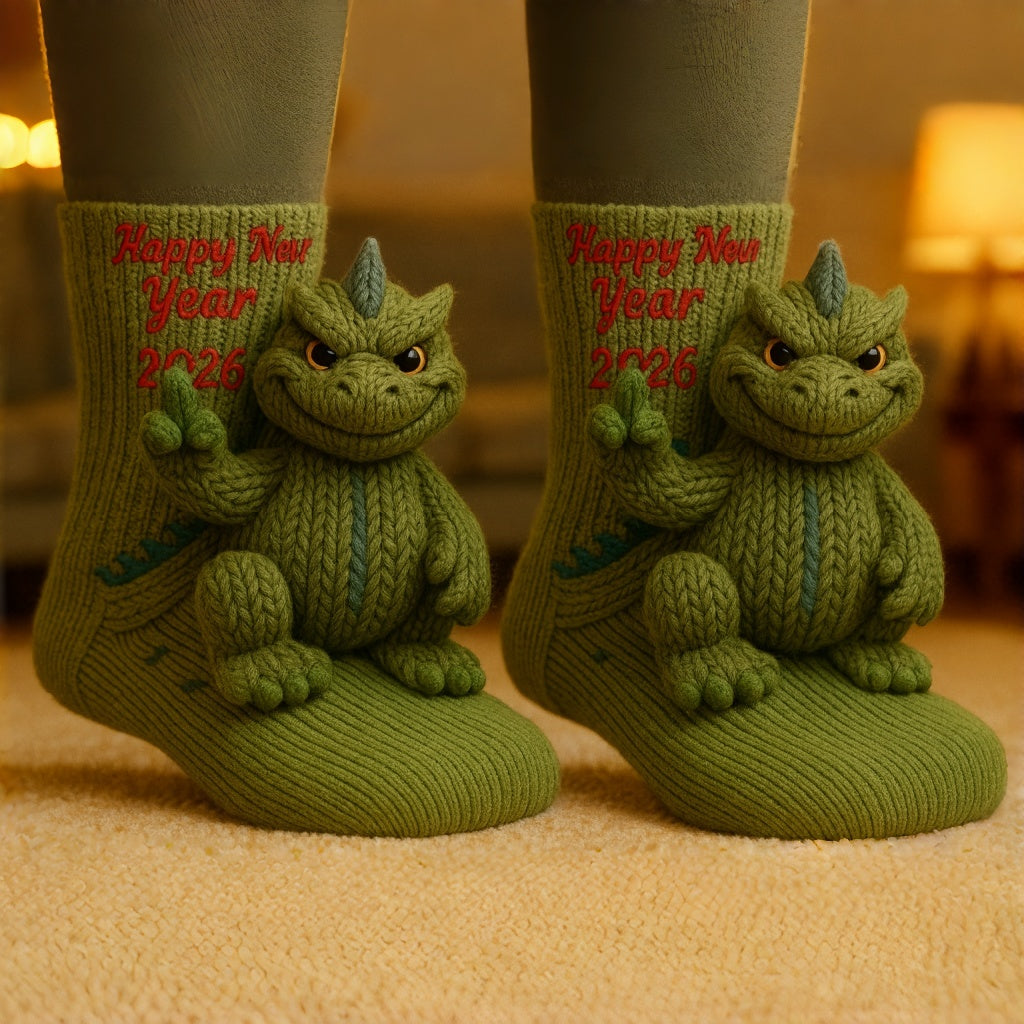 Godzilla Knit Socks · Happy New Year 2026 Edition