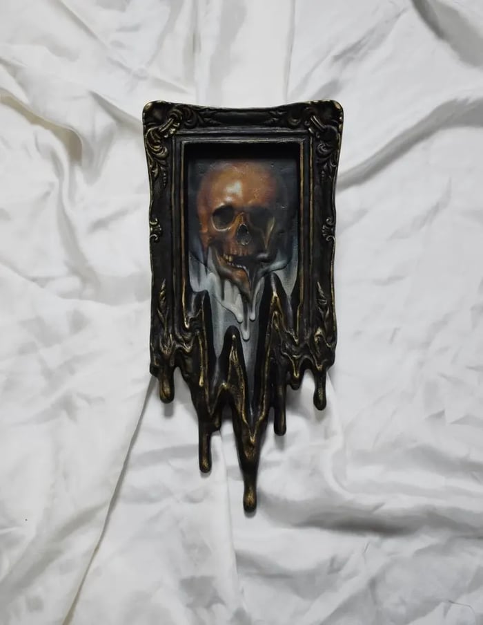 Handmade Liquid painting Surreal Skull Painting
