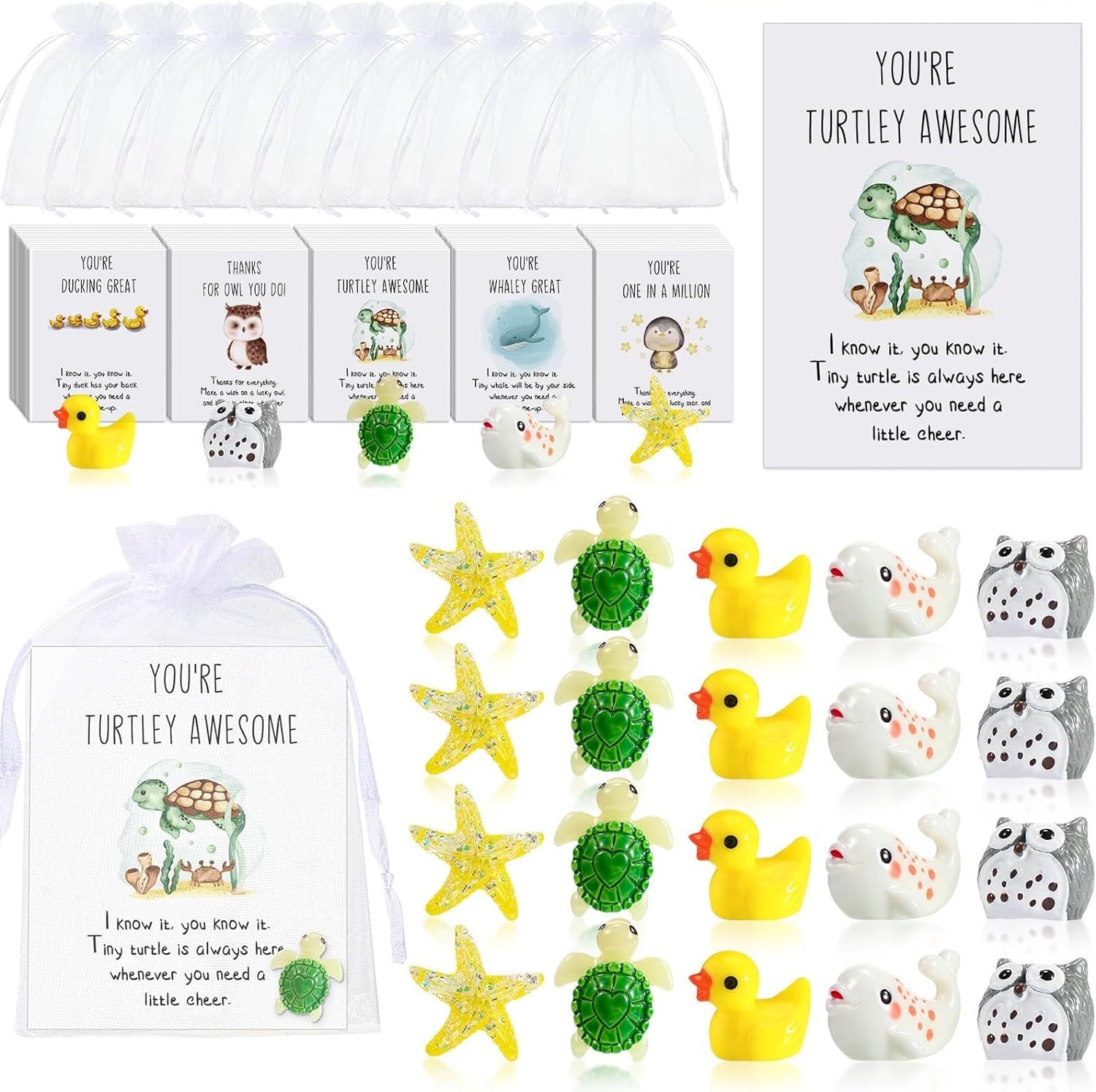 Employee Appreciation Gifts – Funny Resin Animals with Thank You Cards