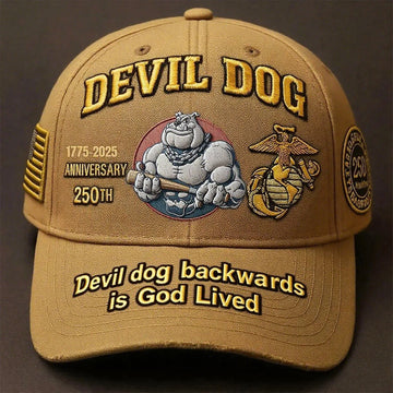 USMC 250th Anniversary Semper Fidelis Devil Dog Baseball Cap