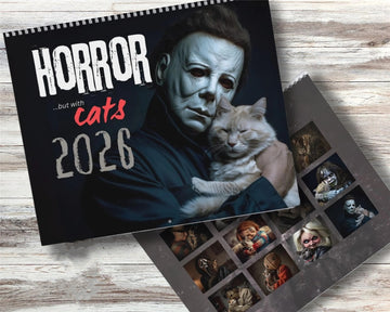 Horror and Cats 2026 Wall Calendar