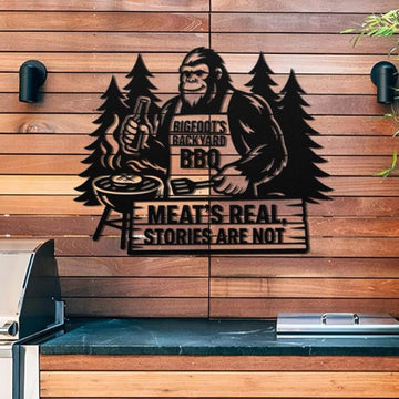 Bigfoot BBQ Metal Sign