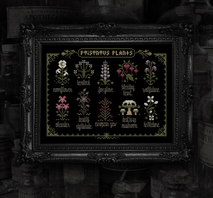 Poisonous Plants - Gothic Cross Stitch Kit