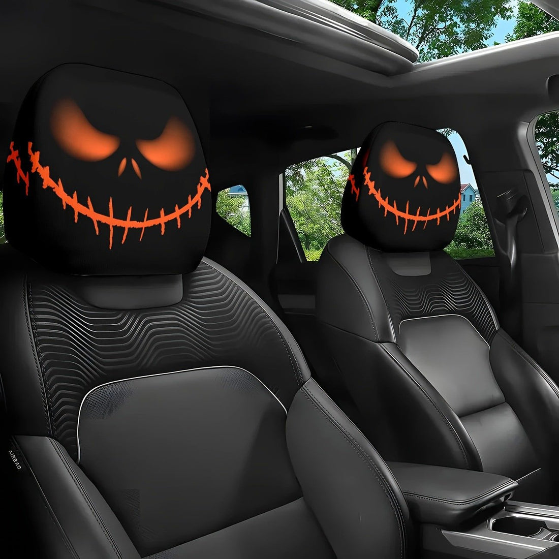 Funny Cartoon Car Headrest Covers – 2PCS Universal Fit