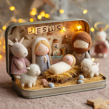 Miniature Nativity Doll Scene