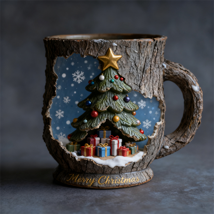 Christmas Enchanted Woodland Crackle Mug