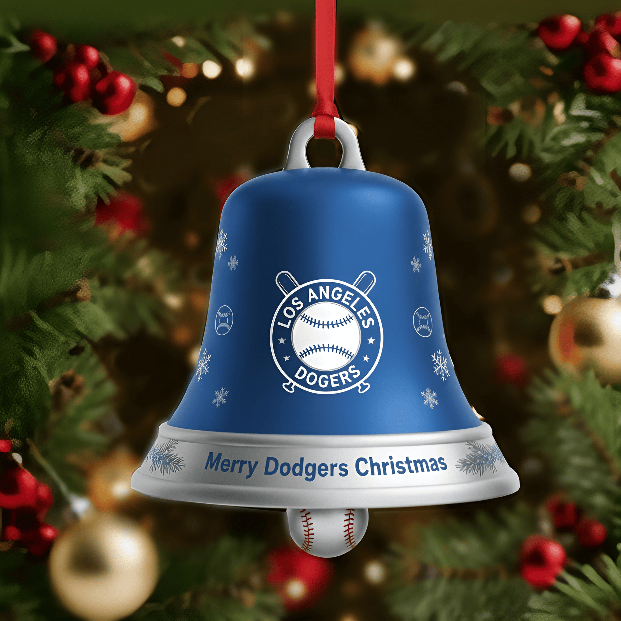 Los Angeles Dodgers Christmas Bell Ornament