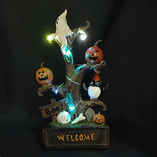 Halloween Welcome Tree with Lights