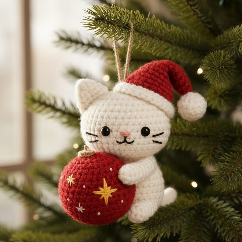 Cute Cat Xmas Ornament