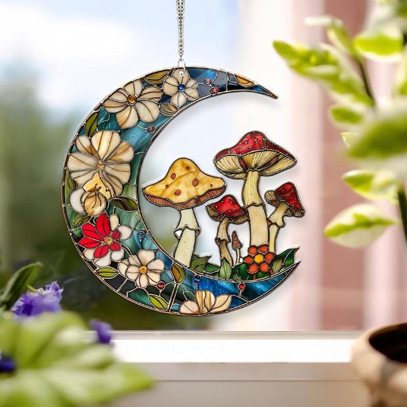 Mushrooms Suncatcher Ornament