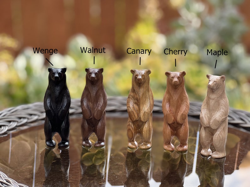 Hand Wood Carved Bear Statue