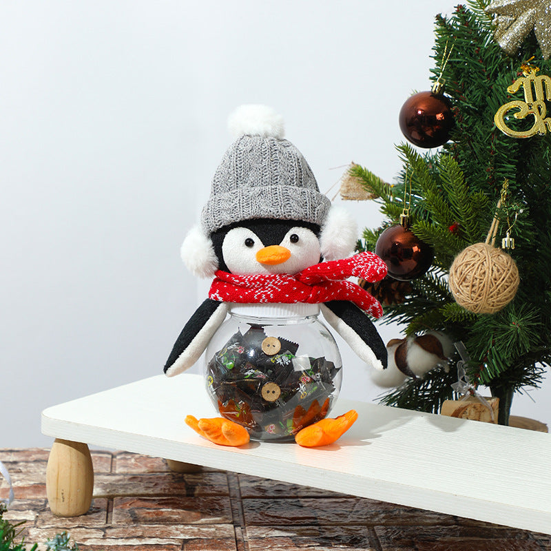 Christmas Penguin Candy Jar Buddy