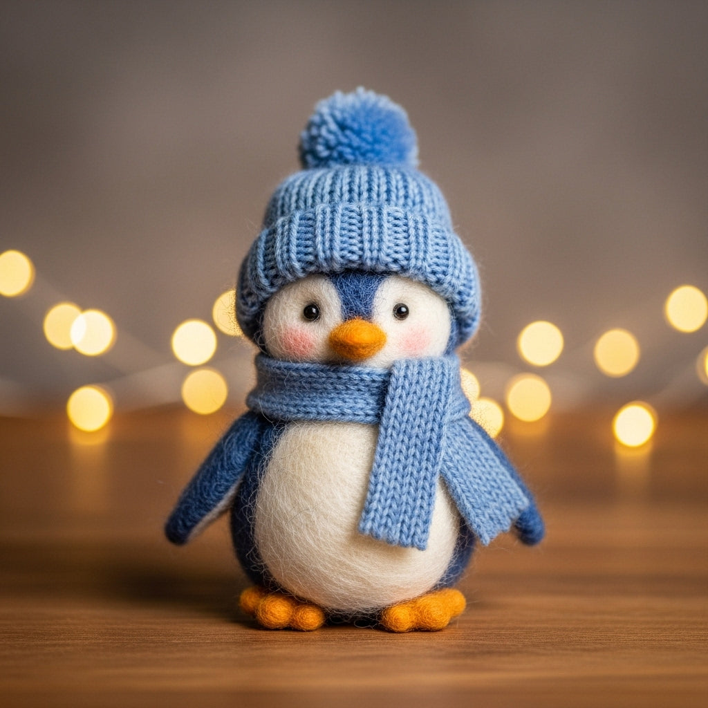 Handmade Felt Penguin Ornament