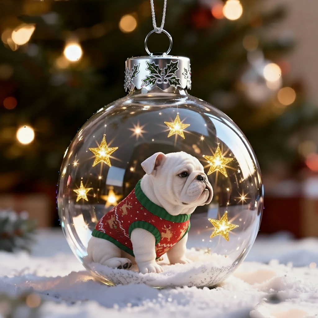 Christmas Dog Snow Globe Ornaments