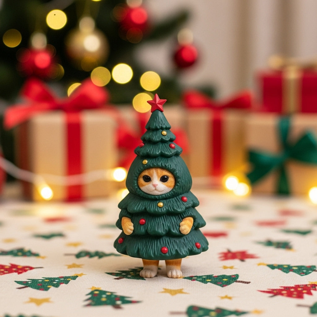 Adorable Animal Christmas Tree Figurines - Holiday Decor and Christmas Gifts for Home