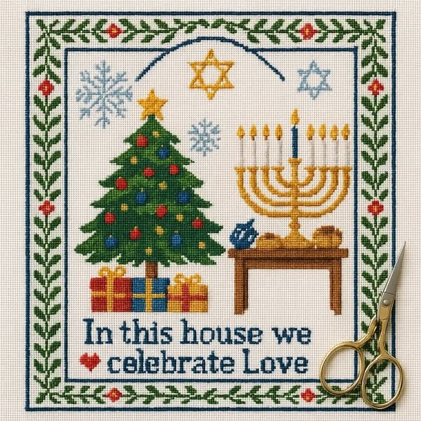 “Celebrate Love” Holiday Cross - Stitch Kit