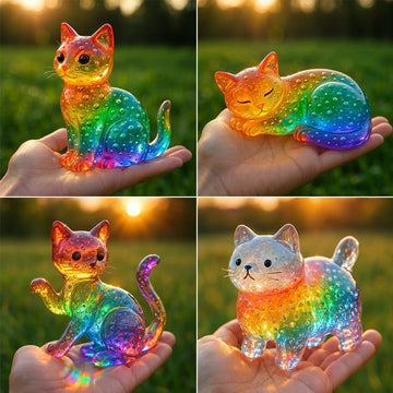 Cute Rainbow Cat Statue
