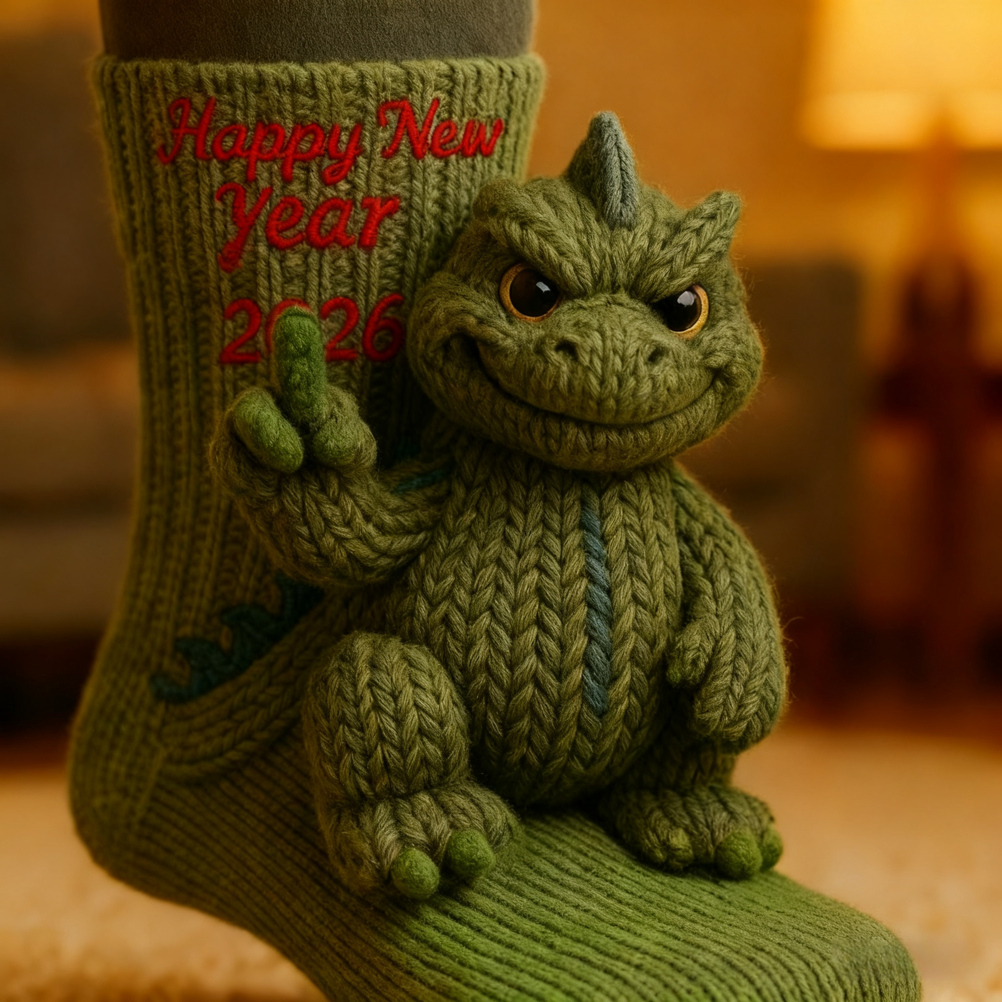 Godzilla Knit Socks · Happy New Year 2026 Edition