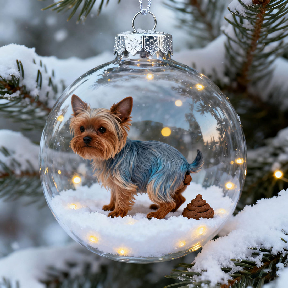 Funny Dog Poop Christmas Ornament Set