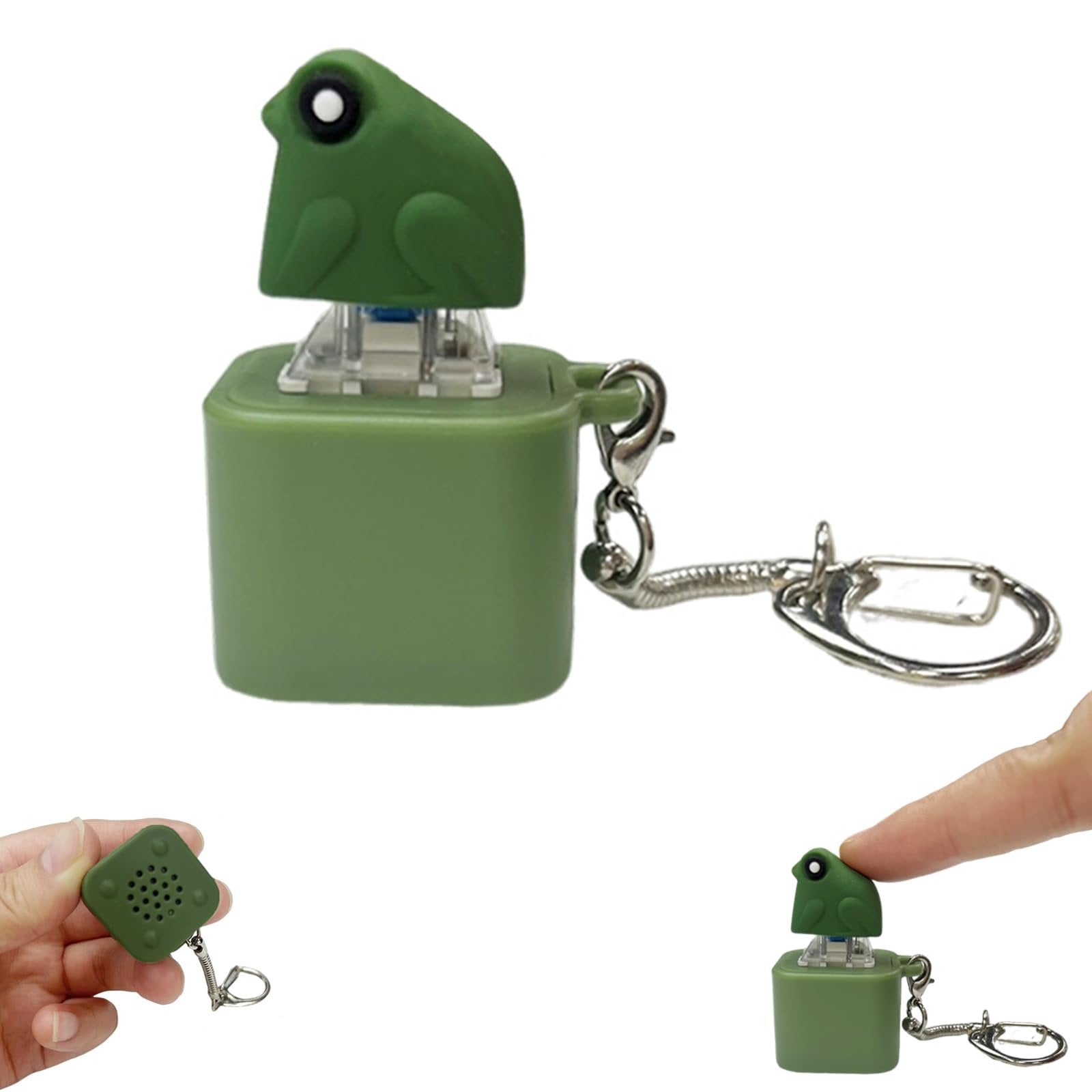 Frog Croaking Fidget Toy - Rechargeable Frog Croaking Keychain, Frog Croaking Stress Reliever with Colorful Lights, Fun and Portable Anxiety Relief Toy