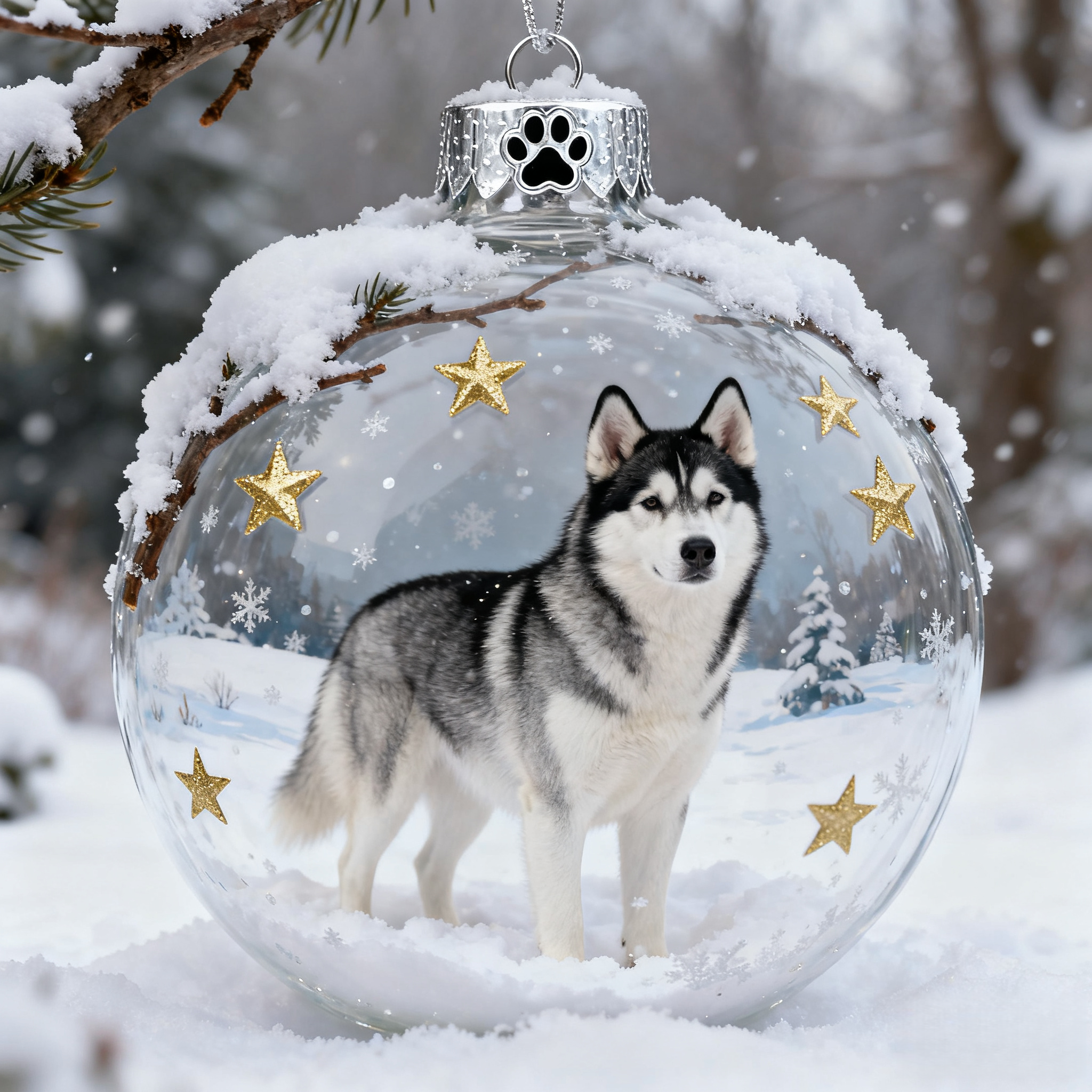 Canine Crystal Glass Decoration Set