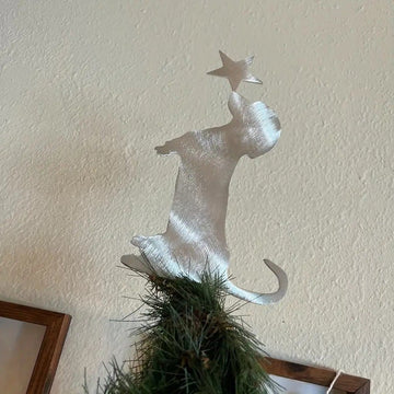 Christmas Tree Topper: Sitting Dachshund Metal Ornament – Top Your Tree with Adorable Holiday Charm