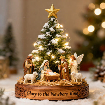 Glory to the Newborn King – Nativity Christmas Tree Scene