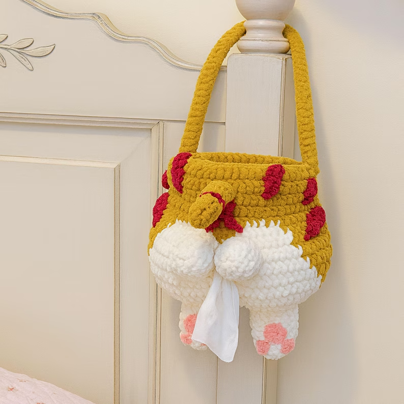 Cute Crochet Animal Butt Tissue Holder