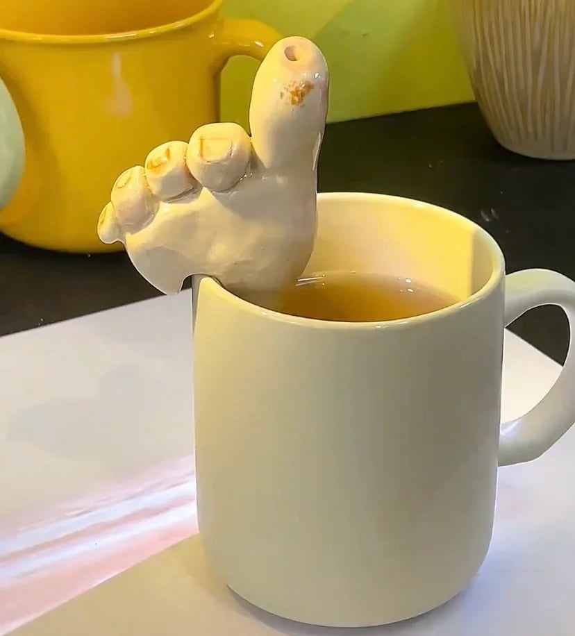 Toe - Shaped Drinking Straw