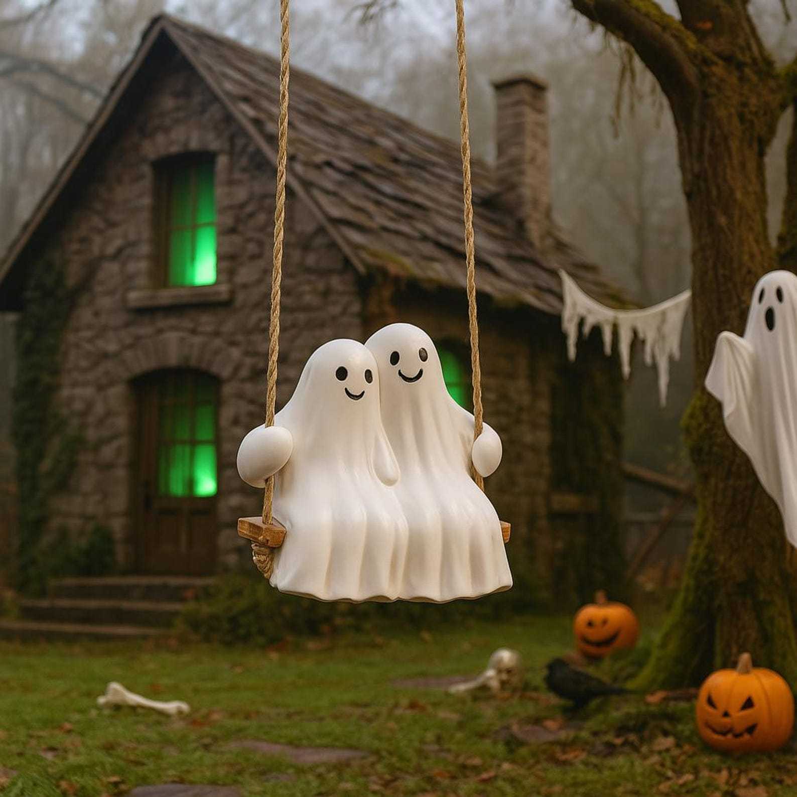 Swing Ghost Statue Decor