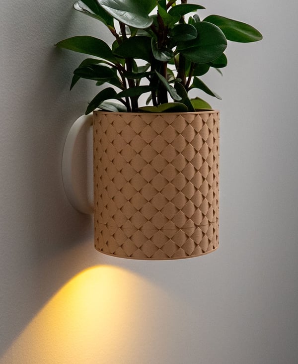 Wall Light Planter - Quilted