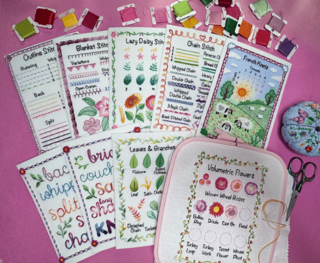 Beginners Friendily - Embroidery KIT for Sampler Guide Book - 9 Pieces
