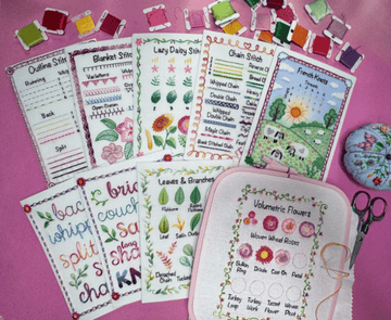 Beginners Friendily - Embroidery KIT for Sampler Guide Book - 9 Pieces
