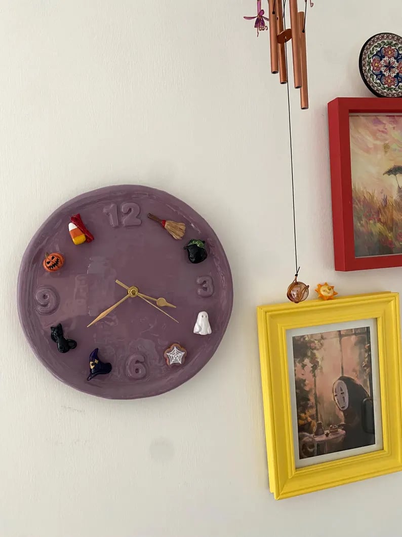 Handmade Clock with Magnet Charms