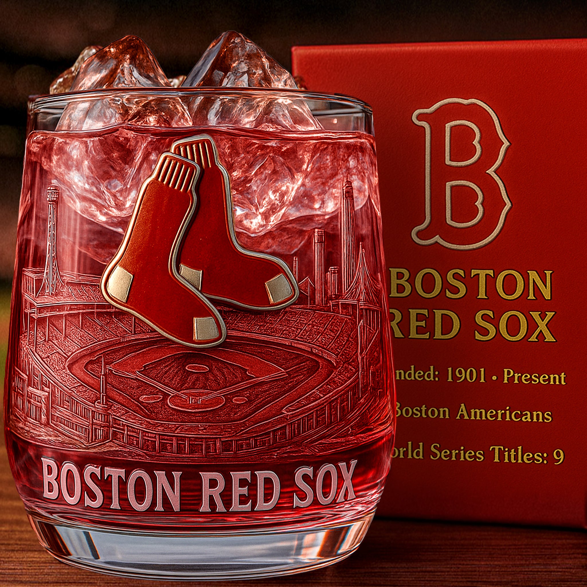 Boston Red Sox 125th Anniversary Whiskey Glass
