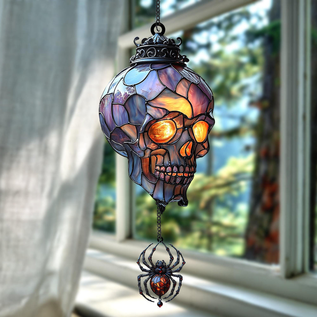 Vintage Gothic Skull Suncatcher-[2D]