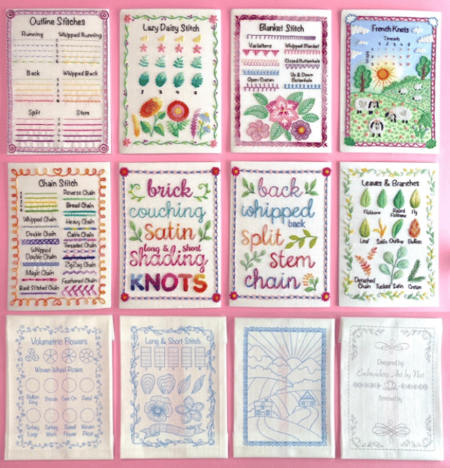 Beginners Friendily - Embroidery KIT for Sampler Guide Book - 9 Pieces