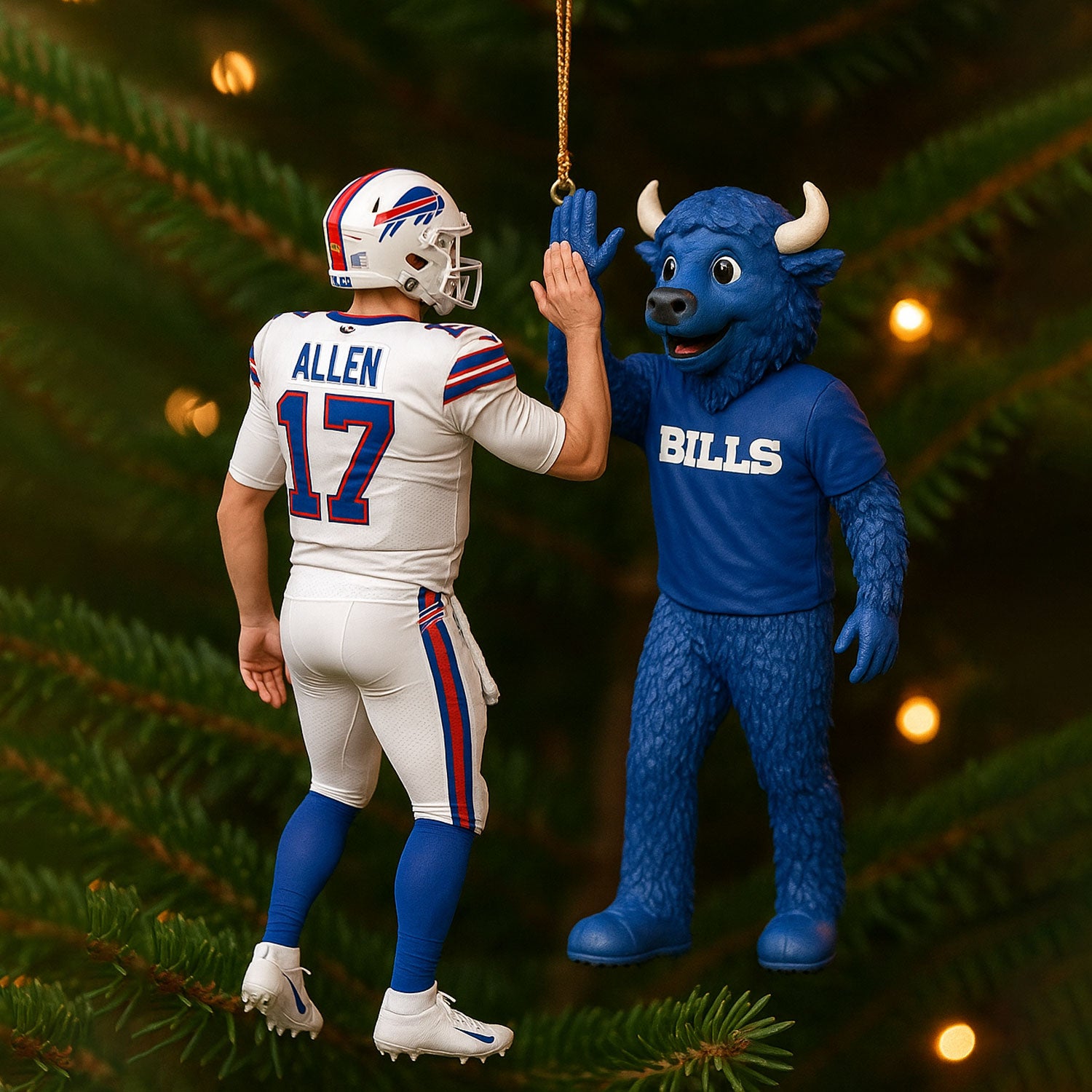 Buffalo Bills High-Five Holiday Ornament