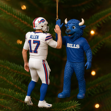 Buffalo Bills High-Five Holiday Ornament