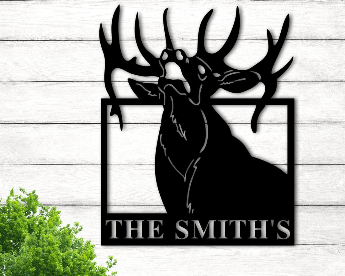 Personalized Metal Cabin Sign, Mountain Wedding Wall Art, Elk Metal Sign, Cabin Metal Sign, Cabin Metal Art, Cabin Metal Wall Decor Outdoor