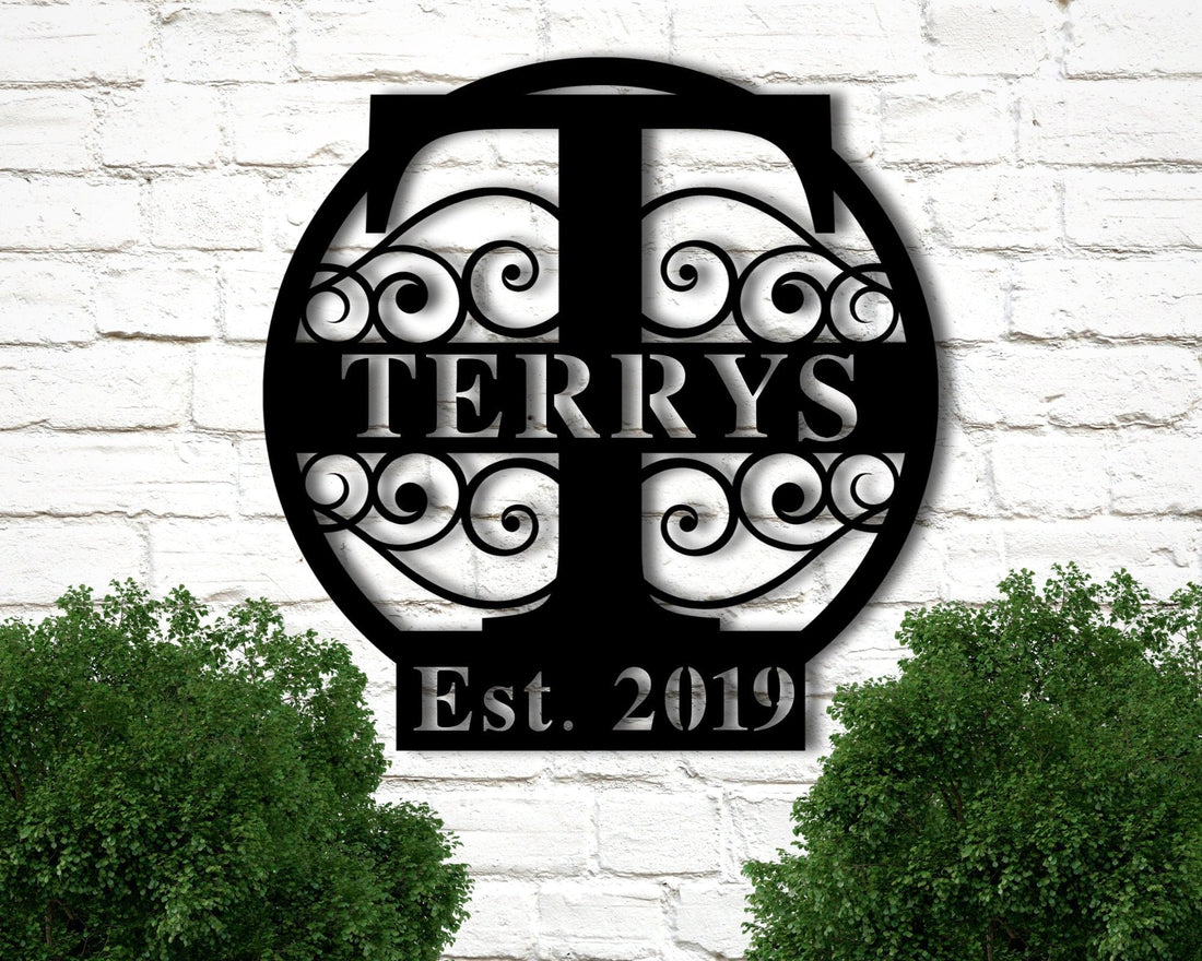 Personalized Metal Monogram Sign, Personalized Metal Sign, Personalized Metal Wall Art, Personalized Metal Signs for Home, Family Name Sign