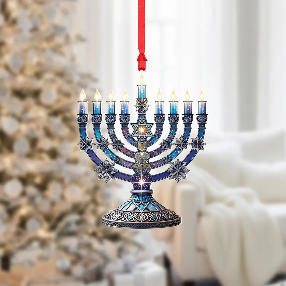 Hanukkah Menorah Ornament