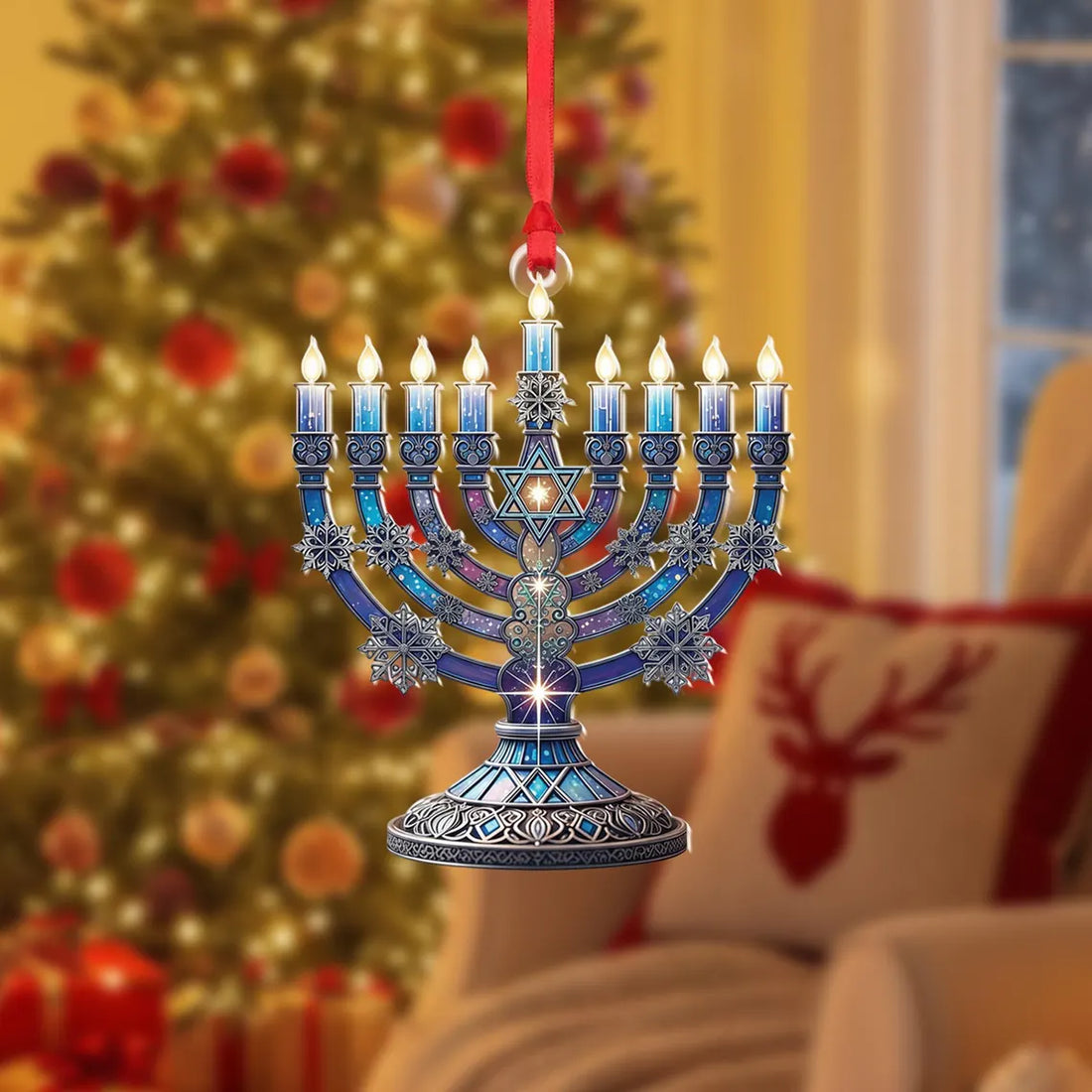 Hanukkah Menorah Ornament