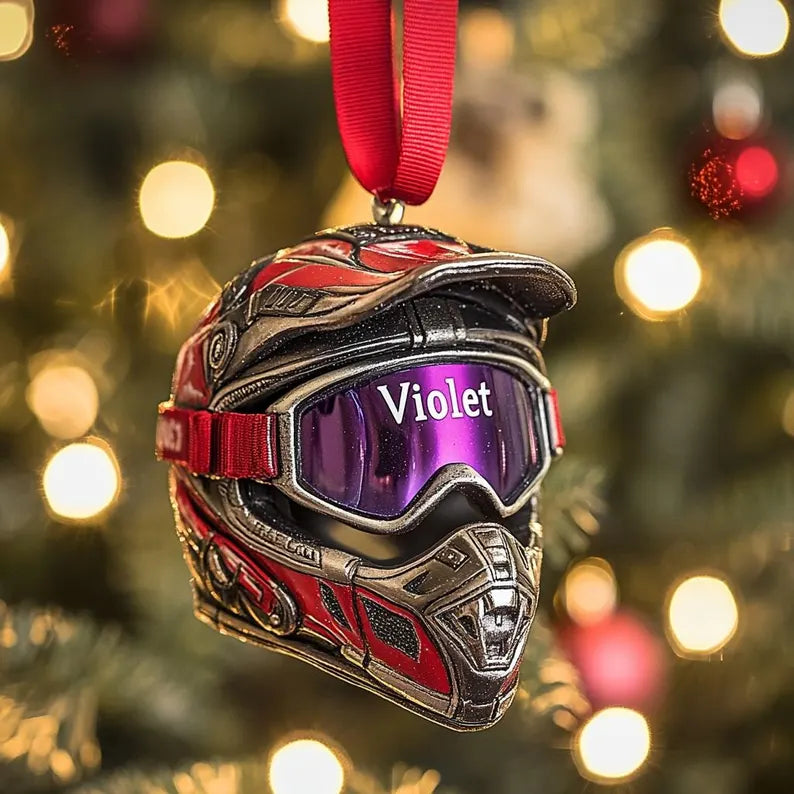 Motorcycle Helmet Christmas Ornament