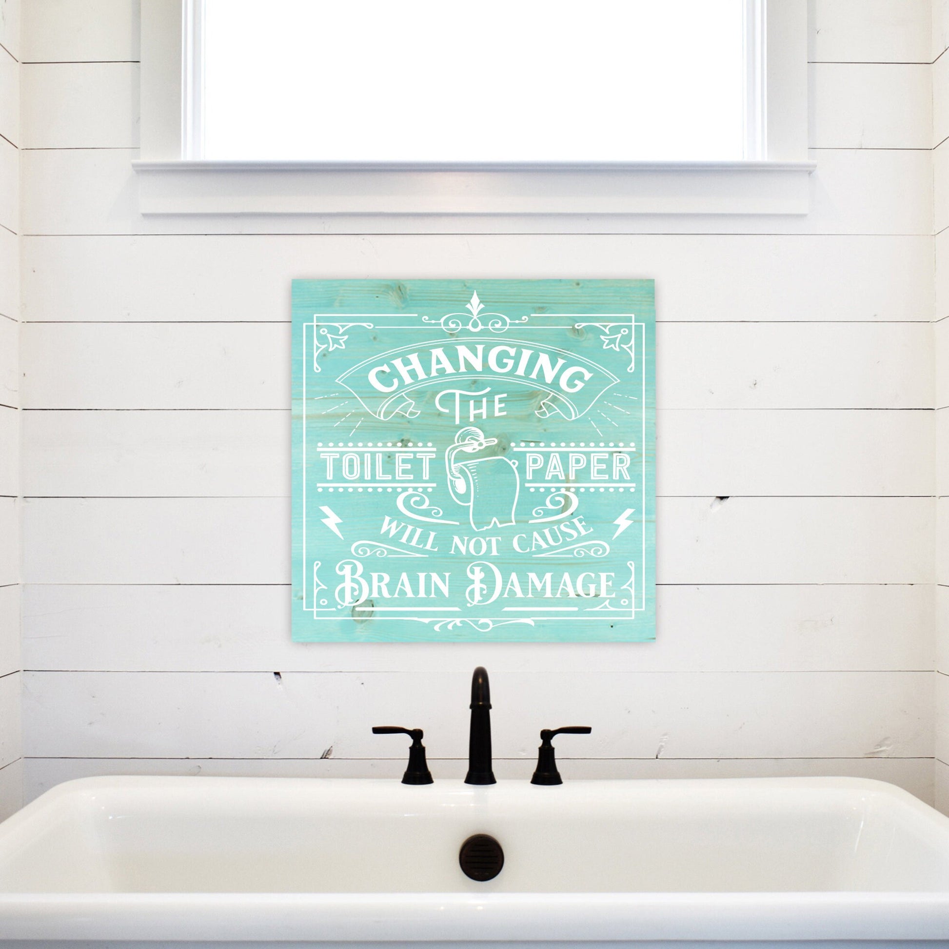Funny Bathroom Changing The Toilet Paper Sign | Wood Sign