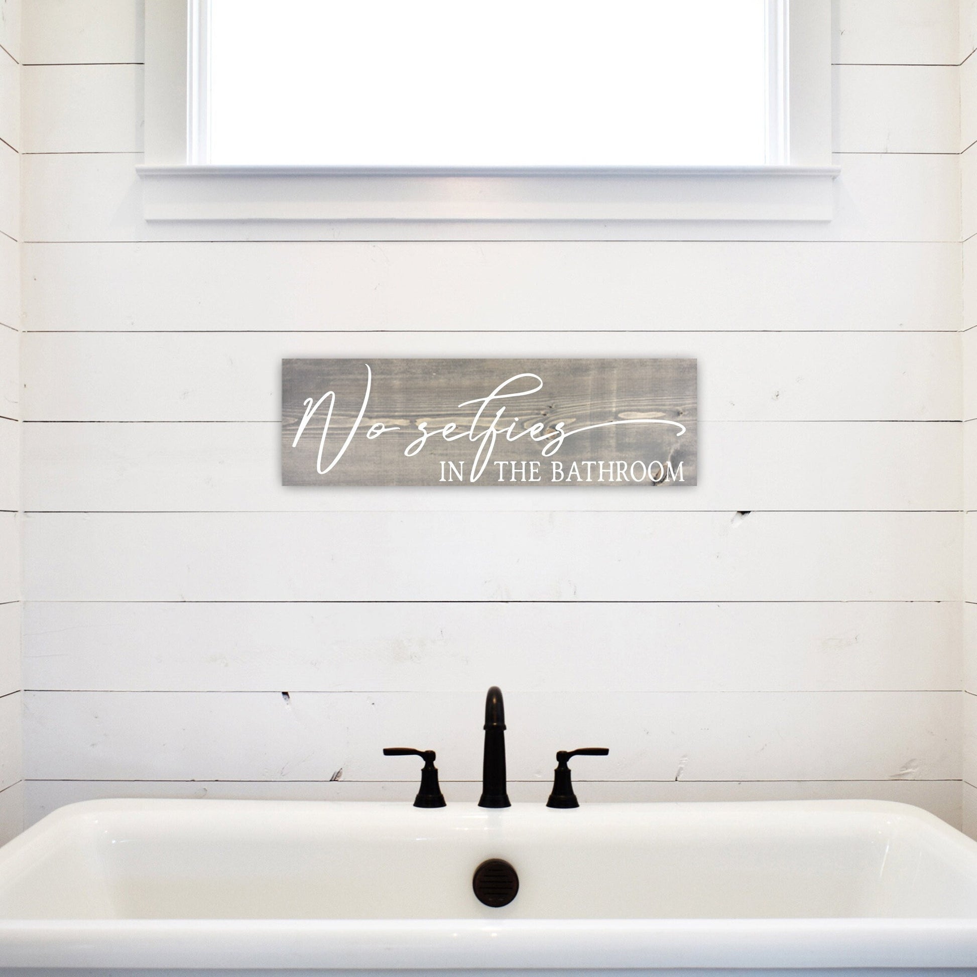 Bathroom Funny Sign | Wood Sign | No Selfies in the Bathroom