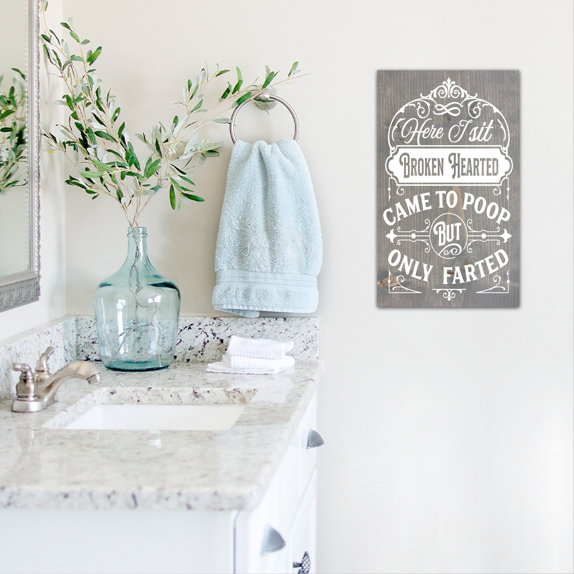 Here I Sit Broken Hearted | Funny Bathroom Sign