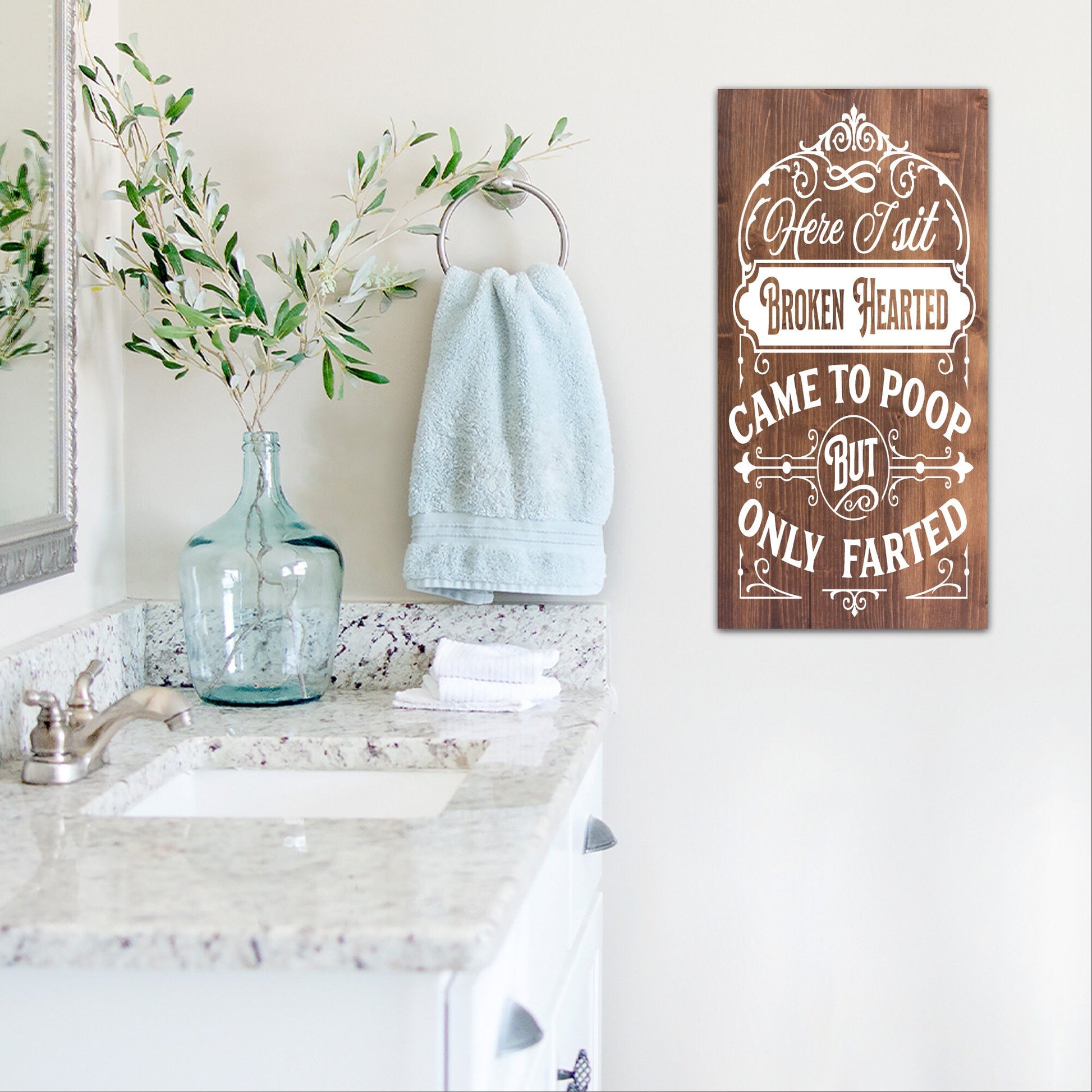 Here I Sit Broken Hearted | Funny Bathroom Sign