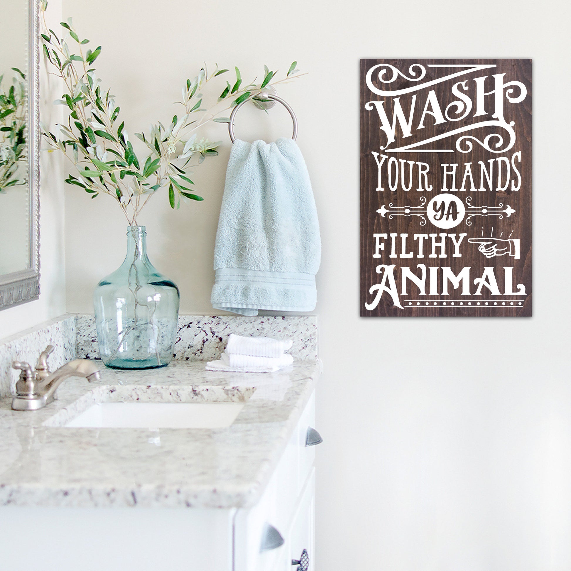 Wash Your Hands Ya Filthy | Funny Bathroom Sign