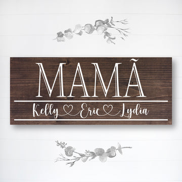 Mamã | Grandma Mother's Day Gift | Personalized Mother's Day Gift | Gift for Grandma | Custom Wood Sign